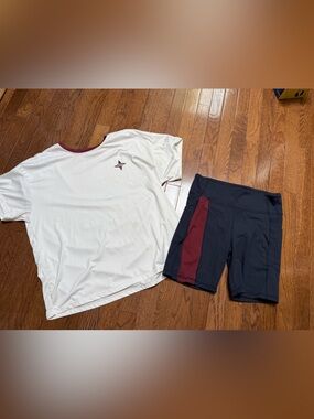 Tuckernuck Performance set in Navy with Burgundy Stripe